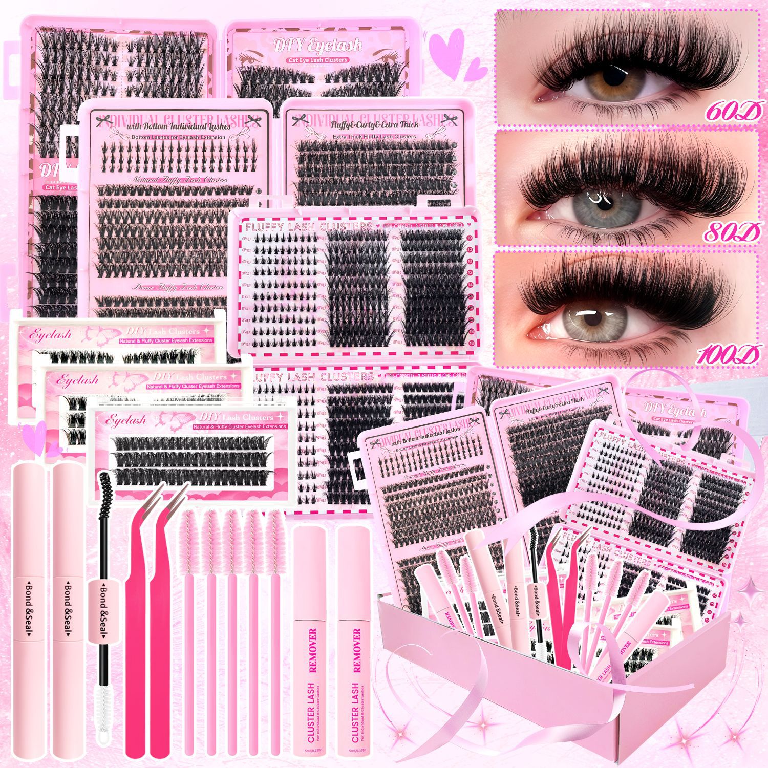 Lash Book Set — DIY Semi-Hand Made Segmented Lashes, 144 Styles, Black Cotton Band